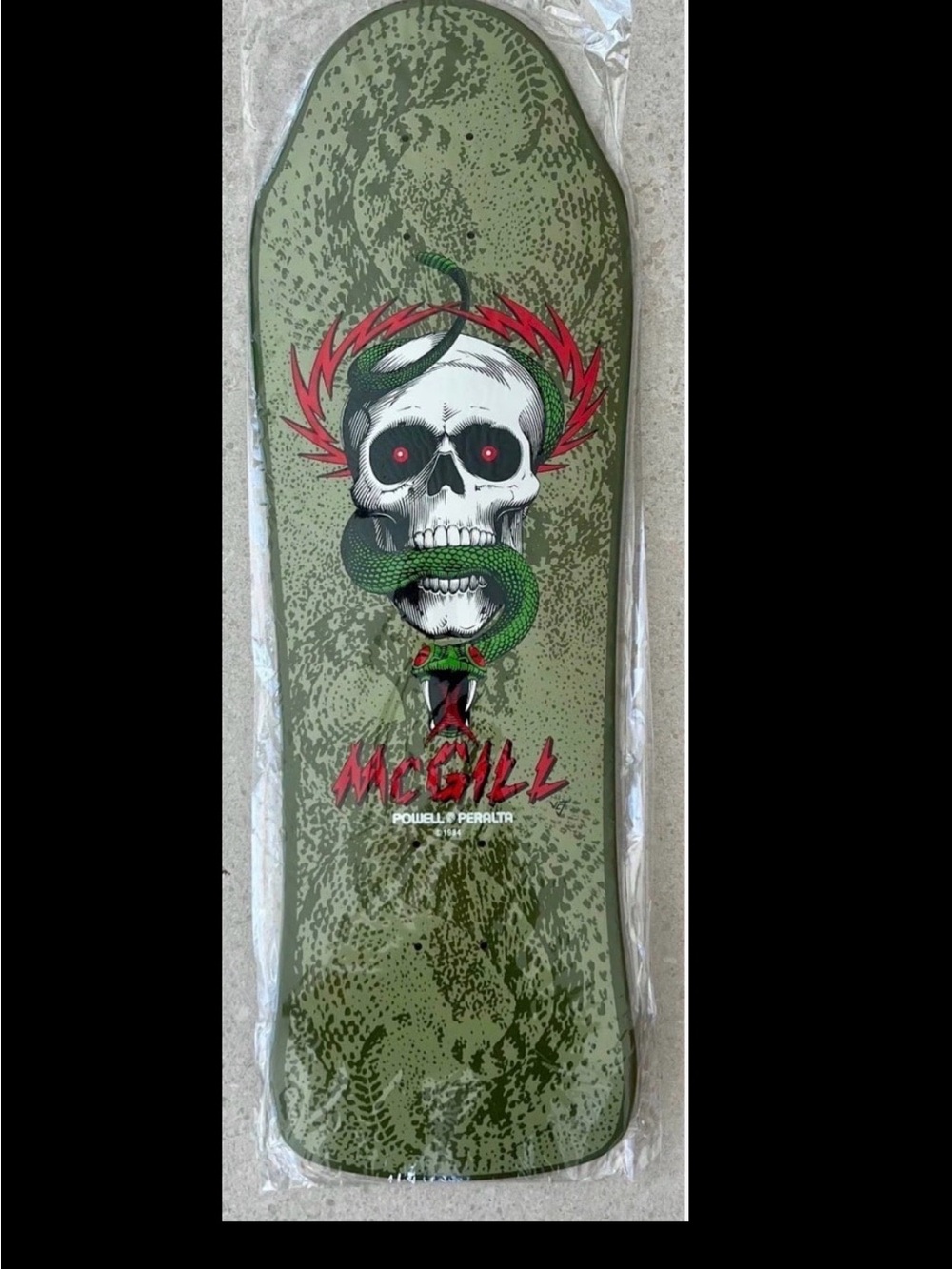 Powell Peralta McGill Green Skull Snake Skate Deck